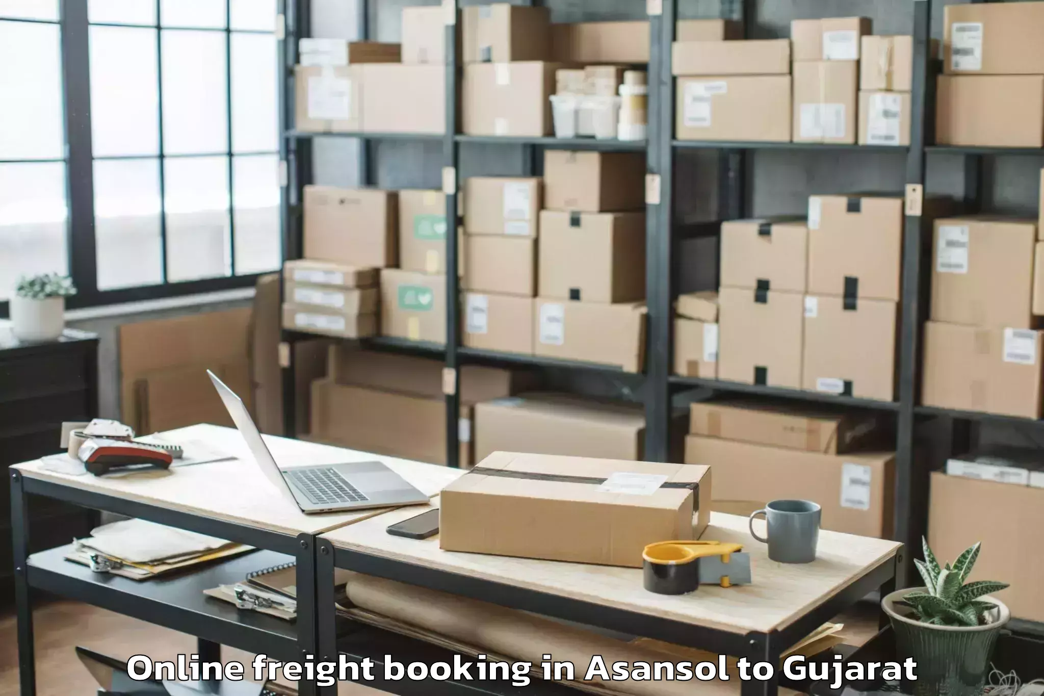 Book Your Asansol to Waghodia Online Freight Booking Today